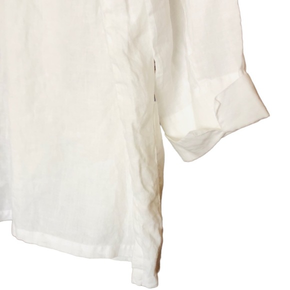LAUREN Ralph Lauren Linen White Long Button Down Shirt - Picture 7 of 16